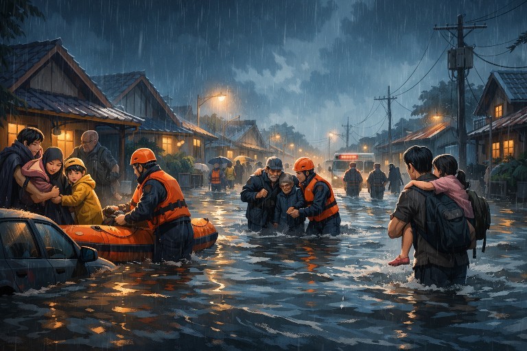 Hujan Dini Hari Picu Banjir di Semarang, Ratusan Warga Terdampak Dan Mengungsi